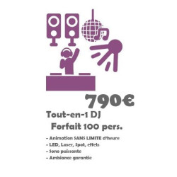 Pack Animation Tout-en-1 DJ - Forfait 100 personnes