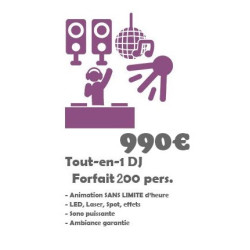 Pack Animation Tout-en-1 DJ - Forfait 200 personnes