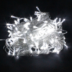Guirlande lumineuse , 500 LED Blanches Chaudes sur Câble Transparent, 52M,220V