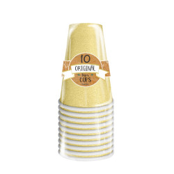 Gobelets scintillants dorés en carton x10 - 50cl - Original cup