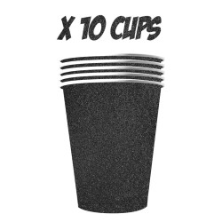 Gobelets scintillants noirs en carton x10 - 50cl - Original cup