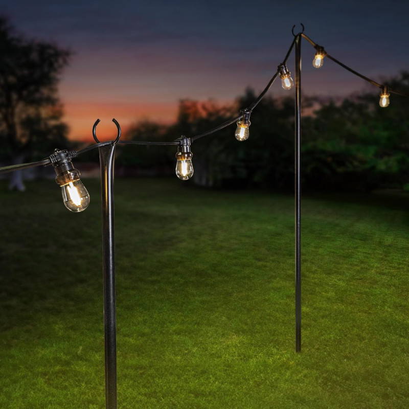 Pali Per Ghirlande Luminose SKYLANTERN 2,75m (2 Pezzi) | Acciaio Inox, Facile Montaggio, Per Esterno Giardino, Terrazza, Matrimonio