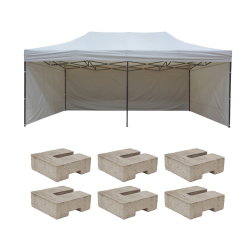 Location Barnum pliant - 3m x 6m - avec 6 lests et 4 côtés - Acier Semi Pro