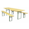 Location Table de Brasserie Pliante et 2 Bancs pliants 220 cm x 70 cm