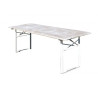 Location Table de Brasserie Pliante Seule 220cm x 70cm "Blanc Vieillit"