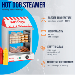 Location Hot-Dog Cuiseur Vapeur - 2000 W - Royal Catering