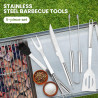 Set 5 Ustensiles Barbecue Inox – Kit Accessoires Barbecue Extérieur