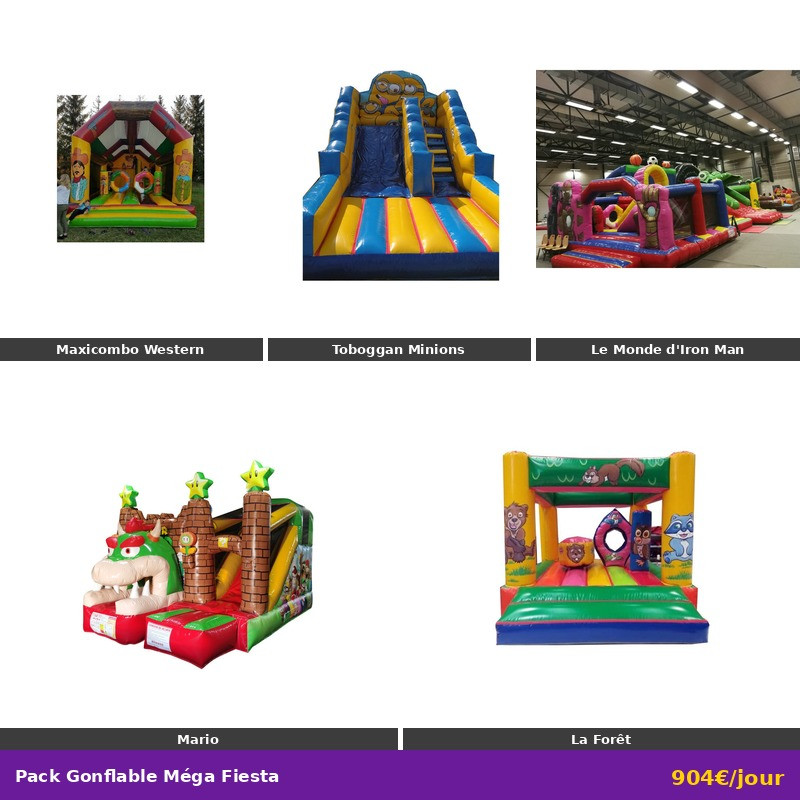 PACK GONFLABLE MÉGA FIESTA - Location Structures Gonflables